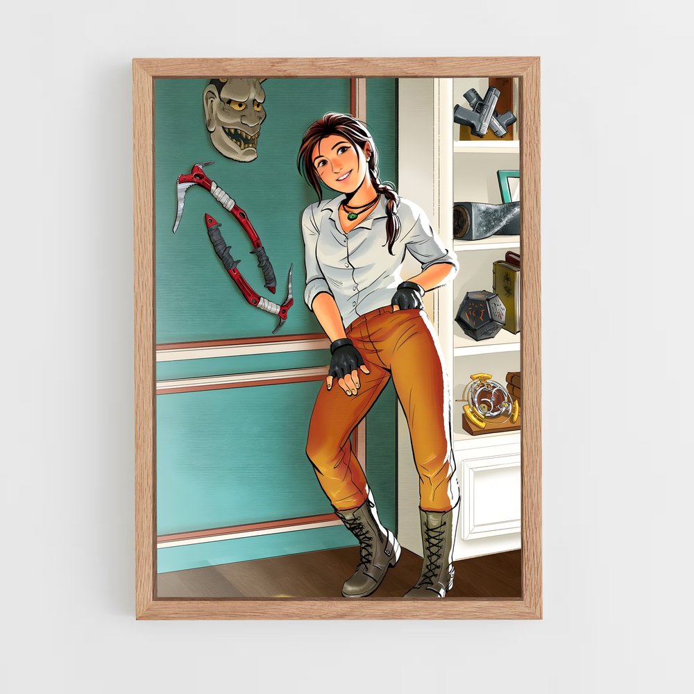 Poster La Femme et le Chat – affiche Tomb raider (vue 4)